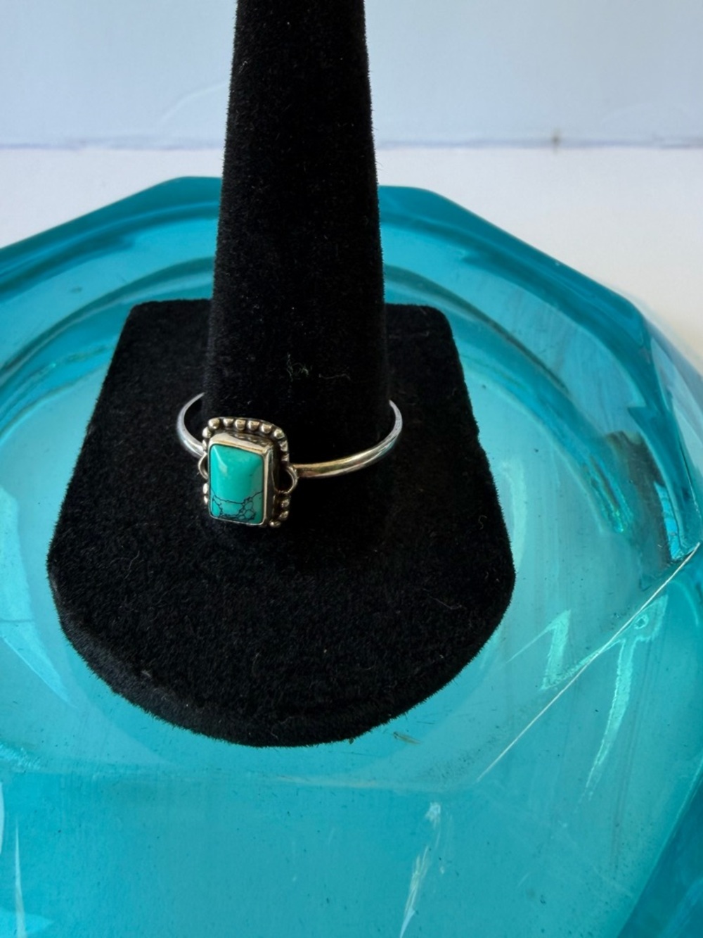 Turquoise Stone Silver Ring 10